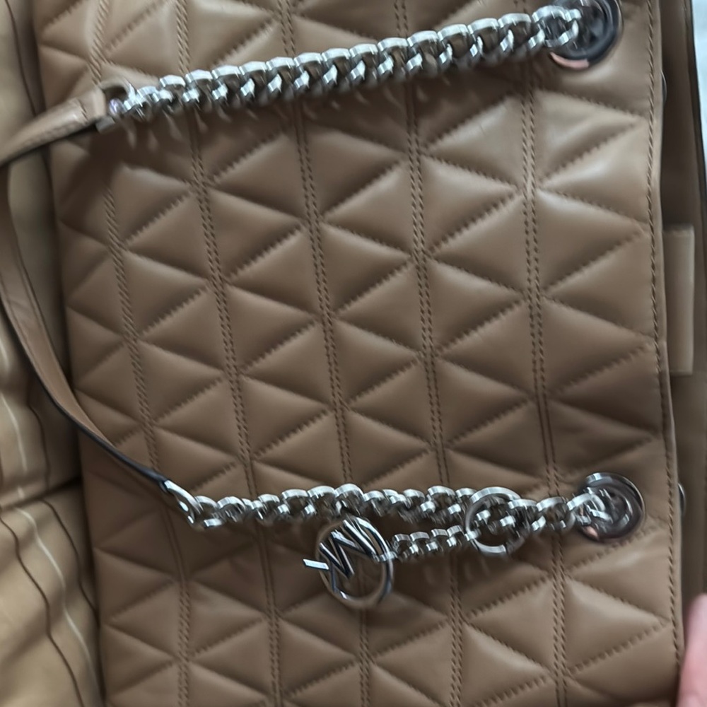 Quilted Tan Shoulder Bag